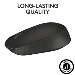 Sale Logitech Wireless Ambidextrous 2.4 GHz Mouse, Black (910-004940)