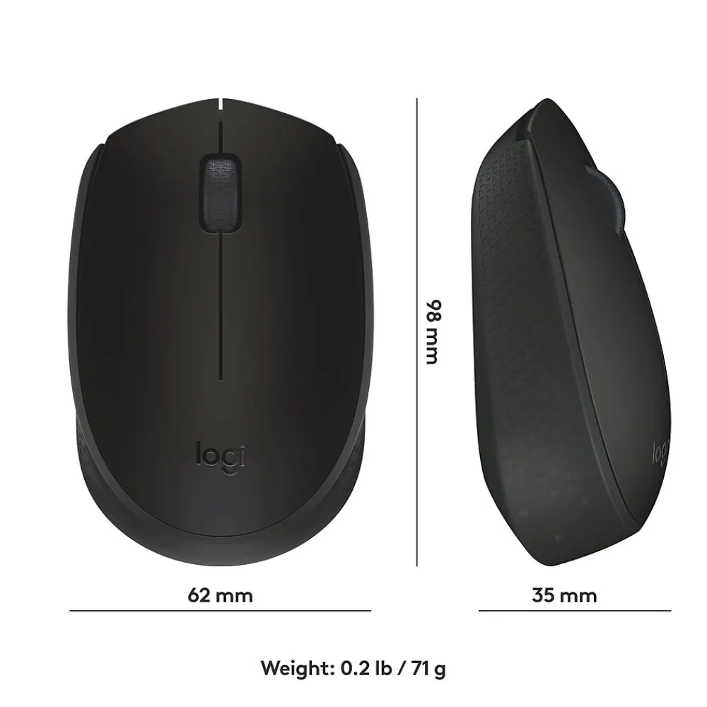 Sale Logitech Wireless Ambidextrous 2.4 GHz Mouse, Black (910-004940)