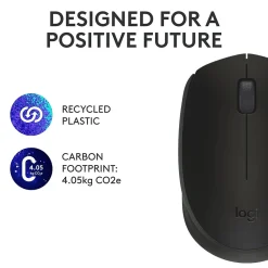 Sale Logitech Wireless Ambidextrous 2.4 GHz Mouse, Black (910-004940)