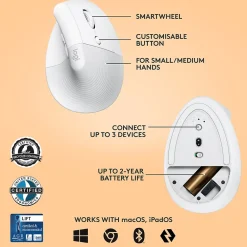 Sale Logitech Wireless Bluetooth USB Mouse, Off-White (910-006469)