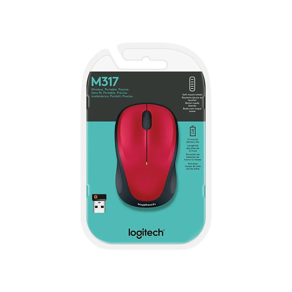 Best Logitech Wireless Optical Mouse, Red (910-002893)