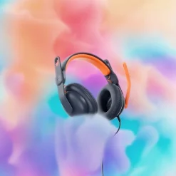 Best Logitech Zone Learn USB-C Stereo Computer Headset, Blue/Orange (981-001383)