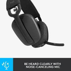 Hot Logitech Zone Vibe 100 Wireless Noise Canceling Bluetooth Headset, Graphite (981-001256)