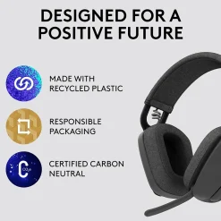 Hot Logitech Zone Vibe 100 Wireless Noise Canceling Bluetooth Headset, Graphite (981-001256)