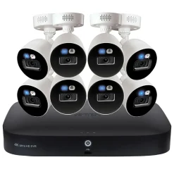 Lorex Fusion 4K 8.0-MP 20-Camera-Capable 2-TB DVR System with 8 Wired Smart Deterrence Cameras, White (D863A62B-8DA8)
