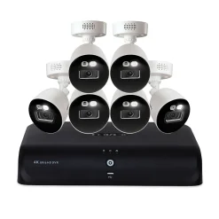 Lorex Fusion 4K 8.0-MP 12-Camera-Capable 2-TB DVR System with 6 Wired Smart Deterrence CVI Cameras, White (D881A82B-8DA6-E)