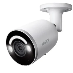 Lorex Fusion 4K 8.0-MP 16-Camera-Capable 4-TB NVR System with 8 IP Smart-Deterrence Bullet Cameras, White (N864A64B-8AB8)