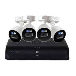 Lorex Fusion 4K 8.0-MP 12-Camera-Capable 2-TB DVR System with 4 Wired Smart Deterrence Cameras, White (D881A82B-8DA4-E)