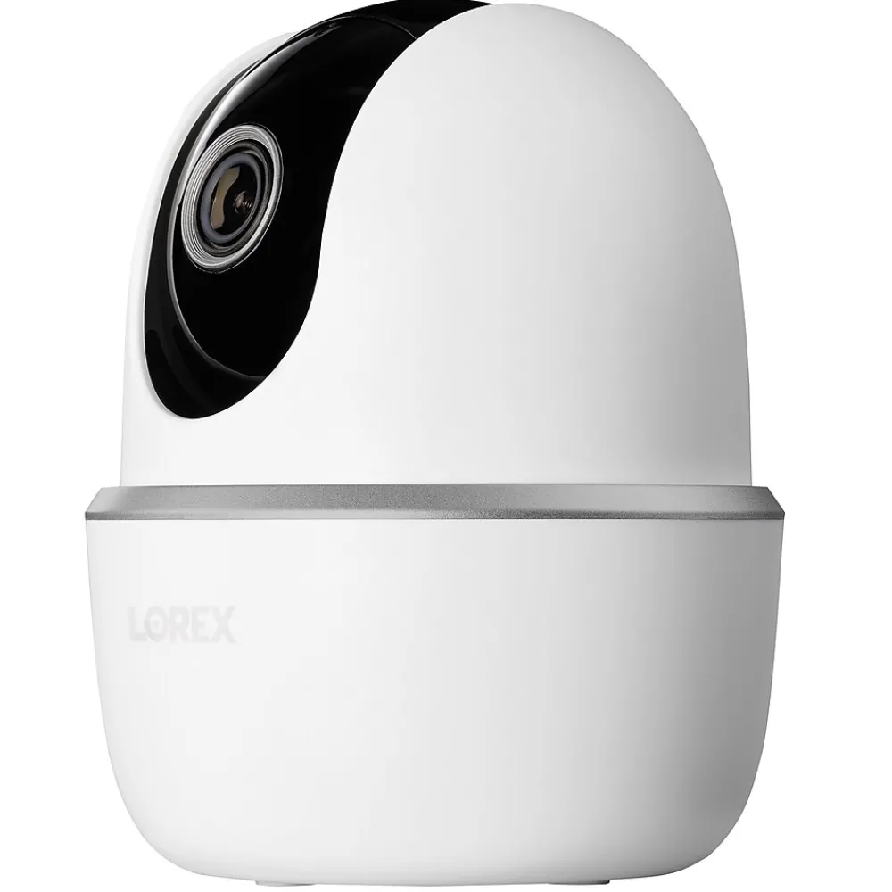 Lorex 2K QHD Indoor Wi-Fi Smart Pan-and-Tilt Security Camera with Person Detection, White (W462AQC-E)