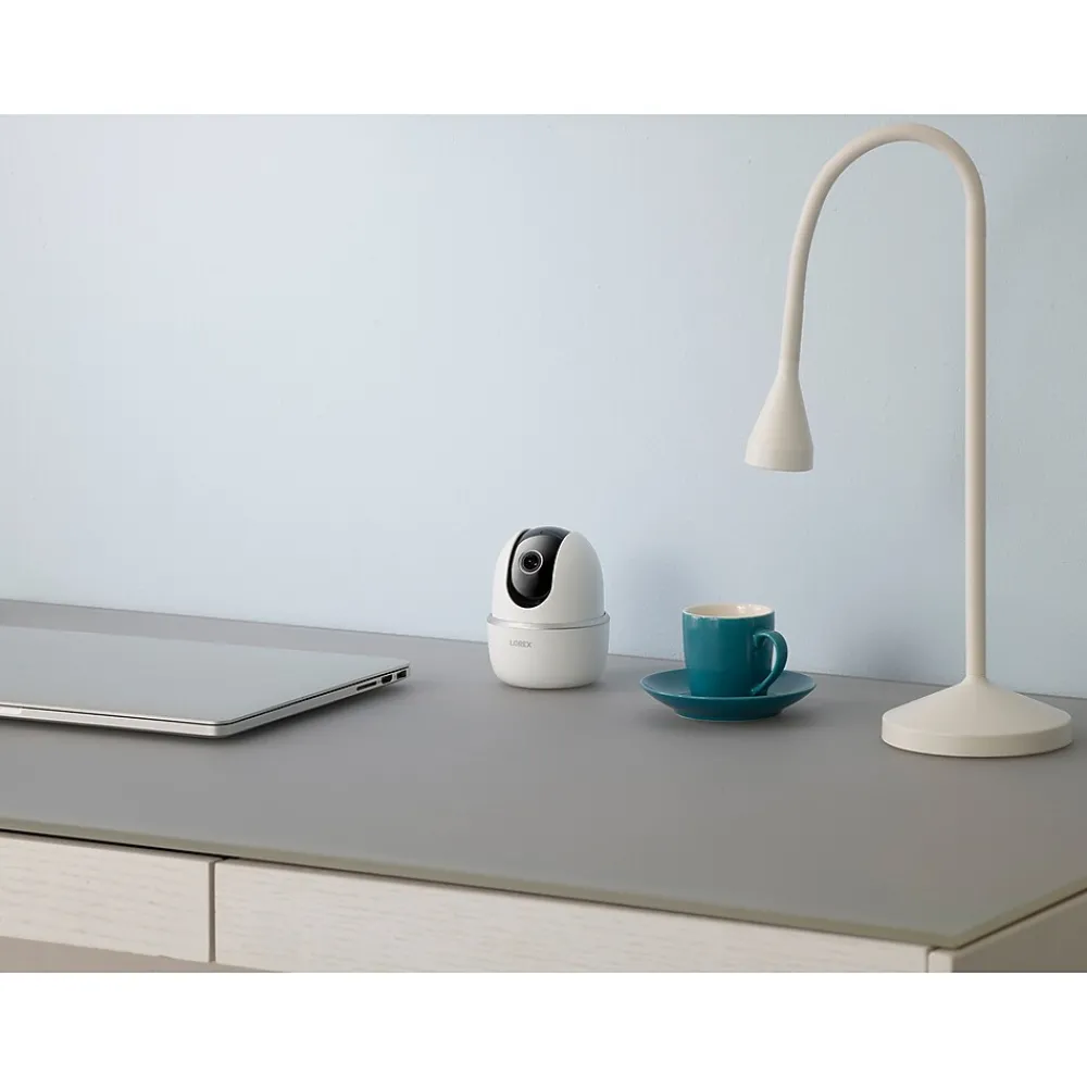 Lorex 2K QHD Indoor Wi-Fi Smart Pan-and-Tilt Security Camera with Person Detection, White (W462AQC-E)