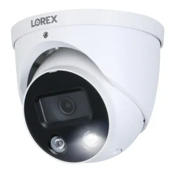 Lorex 4K Ultra HD Indoor/Outdoor Add-on IP Dome Security Camera with Smart Deterrence Plus, White (E893DD-E)