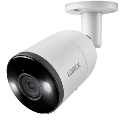 Lorex 4K Ultra HD Indoor/Outdoor Add-on IP Bullet Security Camera with Smart Deterrence, White (E893AB-E)
