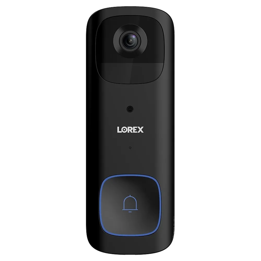 Lorex Wi-Fi 2K Wired/Wireless Smart Video Doorbell, Black (B463AJDB-E)