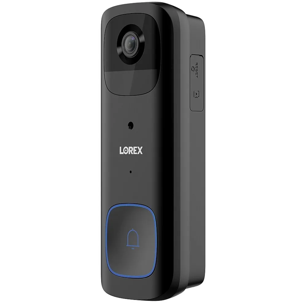Lorex Wi-Fi 2K Wired/Wireless Smart Video Doorbell, Black (B463AJDB-E)