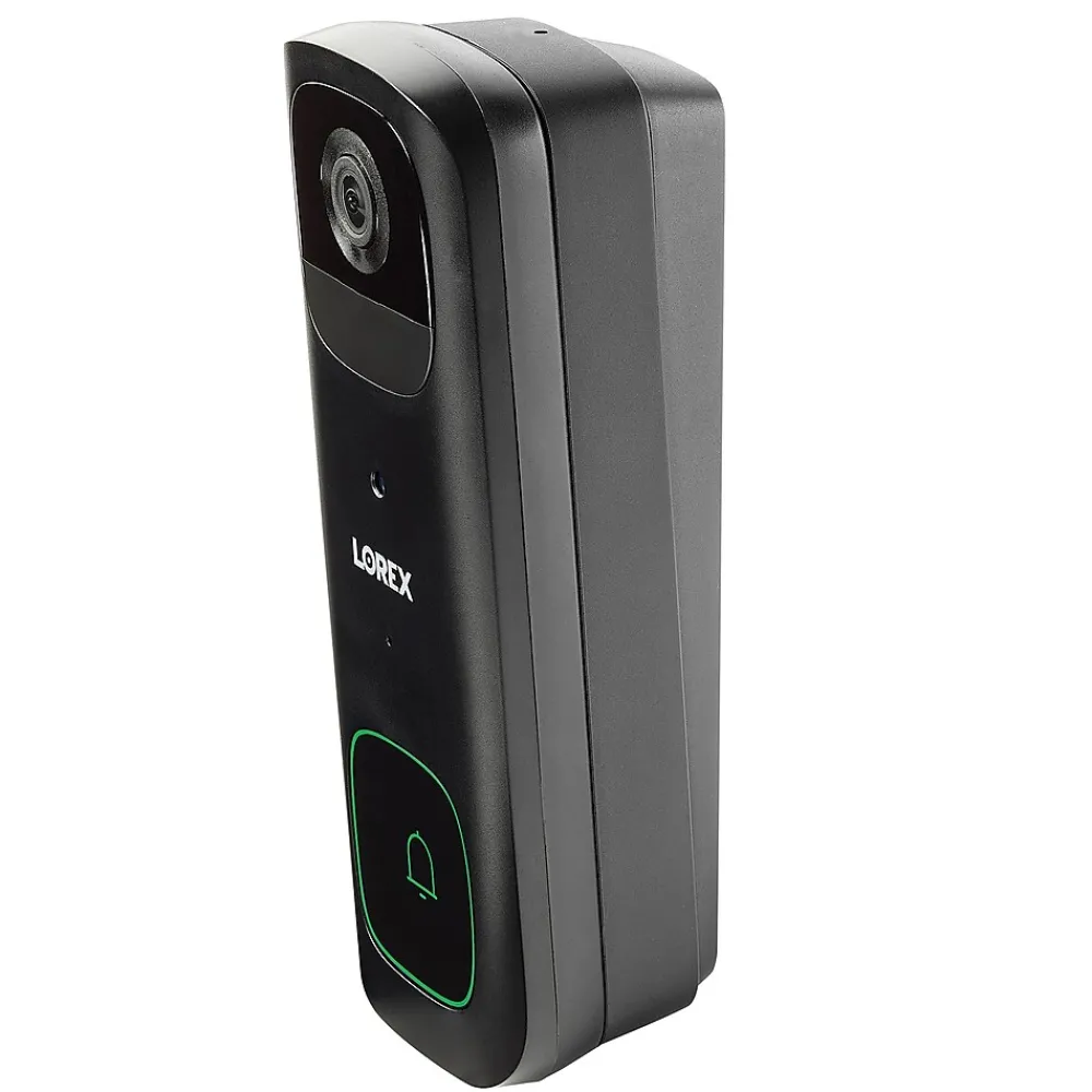 Lorex Wi-Fi 2K Wired/Wireless Smart Video Doorbell, Black (B463AJDB-E)