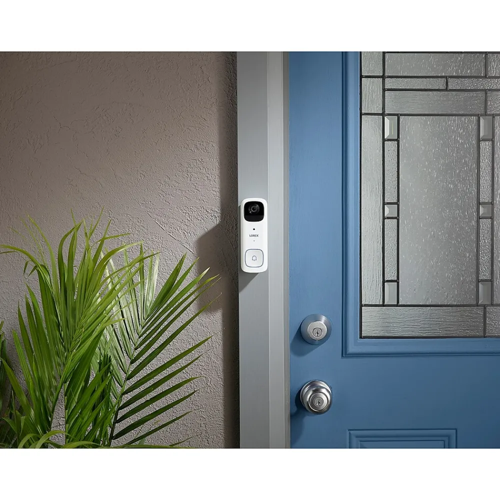 Lorex Wi-Fi 2K Wired/Wireless Smart Video Doorbell, White (B463AJD-E)