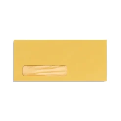 New LUX #10 (4 1/8" x 9 1/2") Window Envelopes, goldenrod yellow, 500/BX