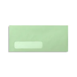 Best LUX #10 (4 1/8" x 9 1/2") Window Envelopes, Pastel Green, 500/BX