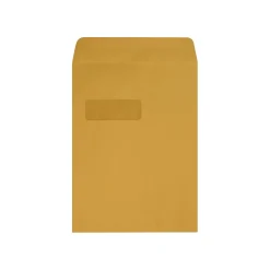 New LUX 9 x 12 Kraft Open End Window Envelopes 50/Pack, 28lb. Brown Kraft (1590BK-50)