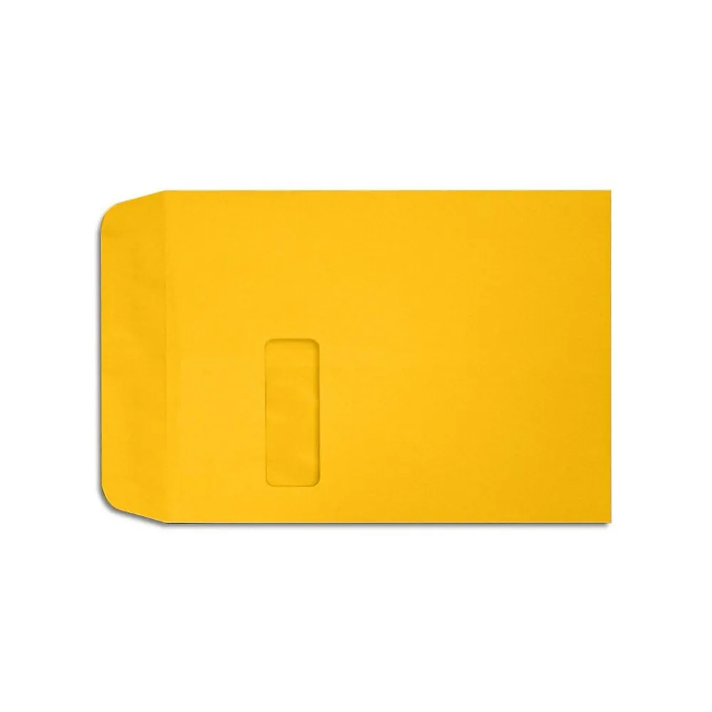 Online LUX 9" x 12" Open End Window Envelopes, Sunflower Yellow (-1590-12-250)
