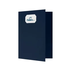 Pocket Folders|LUX 9 x 12 Presentation Folders, Standard Two Pocket w/ Front Cover Card Slit, Deep Blue Linen, 50/Pack (OR144DDBLU10050)