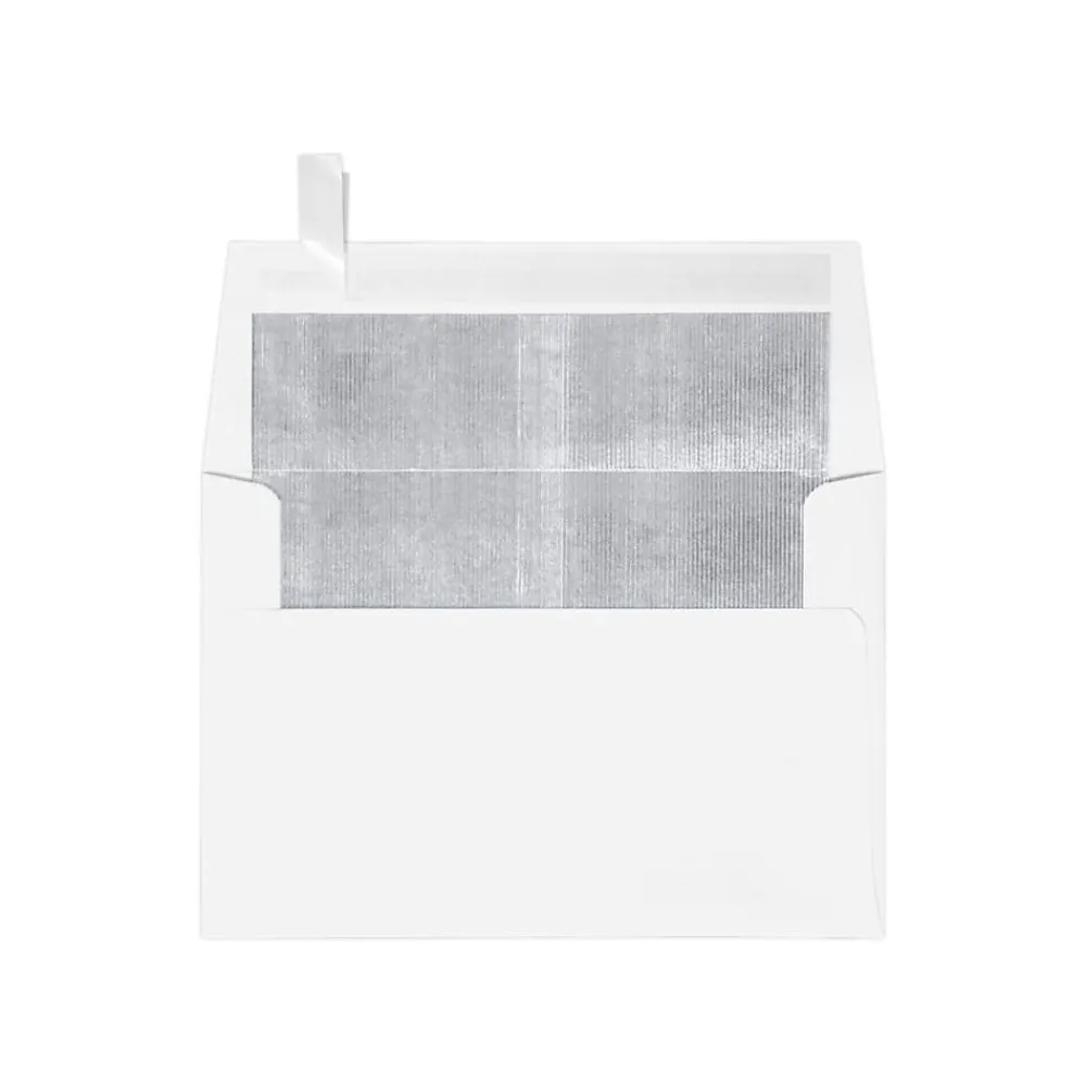 Best LUX A4 Foil Lined Invitation Envelopes (4 1/4 x 6 1/4) 50/Box, White w/Silver Lining (FLWH4872-03-50)
