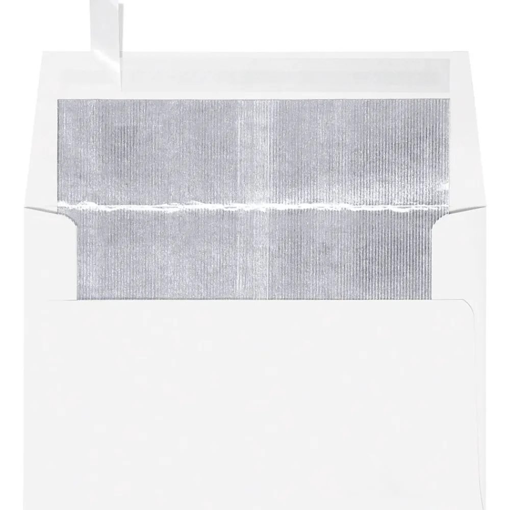 Best LUX A4 Foil Lined Invitation Envelopes (4 1/4 x 6 1/4) 50/Box, White w/Silver Lining (FLWH4872-03-50)