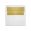 Outlet LUX A8 Foil Lined Invitation Envelopes (5 1/2 x 8 1/8) 250/Box, White w/Gold Lining (FLWH4885-04-250)