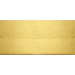 Hot LUX 80lbs. 4 1/8" x 9 1/2" #10 Square Flap Envelopes, Gold Metallic, 500/BX