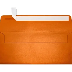 Clearance LUX 80lbs. 4 1/8" x 9 1/2" #10 Square Flap Envelopes, Flame Metallic Orange, 500/BX