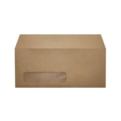 LUX Moistenable Glue #10 Window Envelope, 4 1/2" x 9 1/2", Grocery Bag Brown, 250/Box (4860-WGB-250)