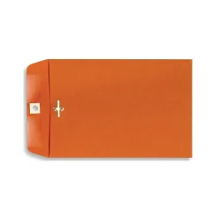 Outlet LUX Open End Clasp Envelopes, 9" x 12", Bright Orange, 100/Pack (92938-100)