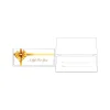 Sale LUX Square Flap Currency Envelopes, 2.875" x 6.5", Gold Bow, 50/Pack (CUR-99-50)