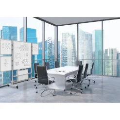 Dry Erase*Luxor Collaboration Station Mobile Whiteboard, Aluminum (COLLAB-STATION)