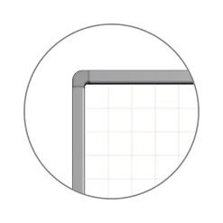 Dry Erase*Luxor Dry-Erase Mobile Combination Ghost Grid/Whiteboard, Aluminum Frame, 40" x 72" (MB7240LB)