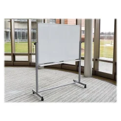 Dry Erase*Luxor Steel Mobile Dry-Erase Whiteboard, Aluminum Frame, 4' x 3' (MB4836WW)