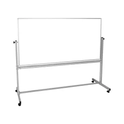 Dry Erase*Luxor Steel Mobile Dry-Erase Whiteboard, Aluminum Frame, 40"H x 72"W (MB7240WW)