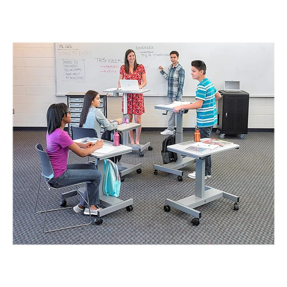 Standing Desks*Luxor Student 27"W Adjustable Desk, Steel/Laminate (STUDENT-C)