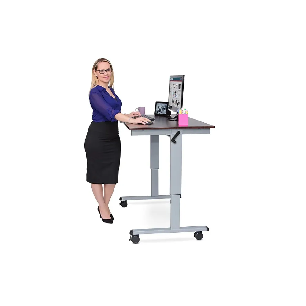 Standing Desks*Luxor 48"W Adjustable Desk, Laminate Wood (STANDUP-CF48-DW)