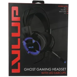 Deluxe Light-Up Over-Ear Gaming Headphones with Microphone, Black (LU732)<Lvlup Outlet