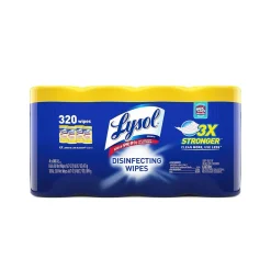 Disinfecting Wipes, Lemon and Lime Blossom, 80 Wipes/Canister, 4 Canisters/Pack (1920090641)<Lysol Best