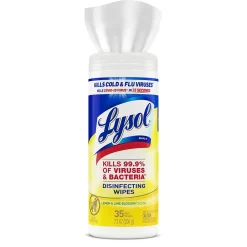 Disinfecting Wipes, Lemon and Lime Blossom, 35 Wipes/Canister, (81145)<Lysol Discount