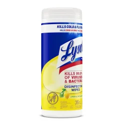 Disinfecting Wipes, Lemon and Lime Blossom, 35 Wipes/Canister, (81145)<Lysol Discount
