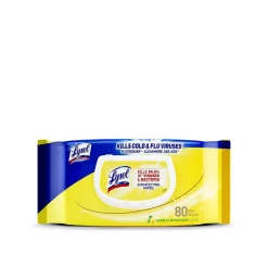 Disinfecting Wipes, Lemon & Lime Blossom Scent, 80 Wipes/Flat Pack (1920099716)<Lysol Clearance