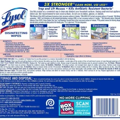 Disinfecting Wipes, Crisp Linen, 80 Wipes/Pack (1920089346)<Lysol Sale