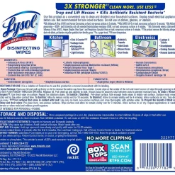 Disinfecting Wipes, Lemon & Lime Blossom, 80 Wipes/Canister, 6 Canisters/Carton (1920077182CT)<Lysol Hot