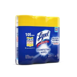 Disinfecting Wipes, Lemon and Lime Blossom, 35 Wipes/Canister, 3 Canisters/Pack (1920082159)<Lysol Online