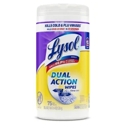 Dual Action Disinfecting Wipes, Citrus Scent, 75 Wipes/Canister, 6 Canisters/Carton (1920081700CT)<Lysol Discount