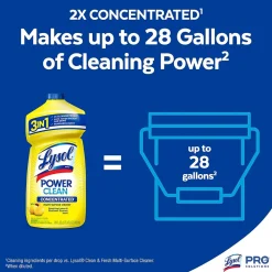 Power Clean Concentrated Multi-Surface Cleaner, Sparkling Lemon & Sunflower Essence Scent, 28 oz, 9/Carton (19200-82513CT)<Lysol Best