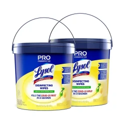 Pro Disinfecting Wipes, Lemon & Lime Blossom Scent, 800 Wipes/Canister, 2 Canisters/Carton (19200-99856CT)<Lysol Hot